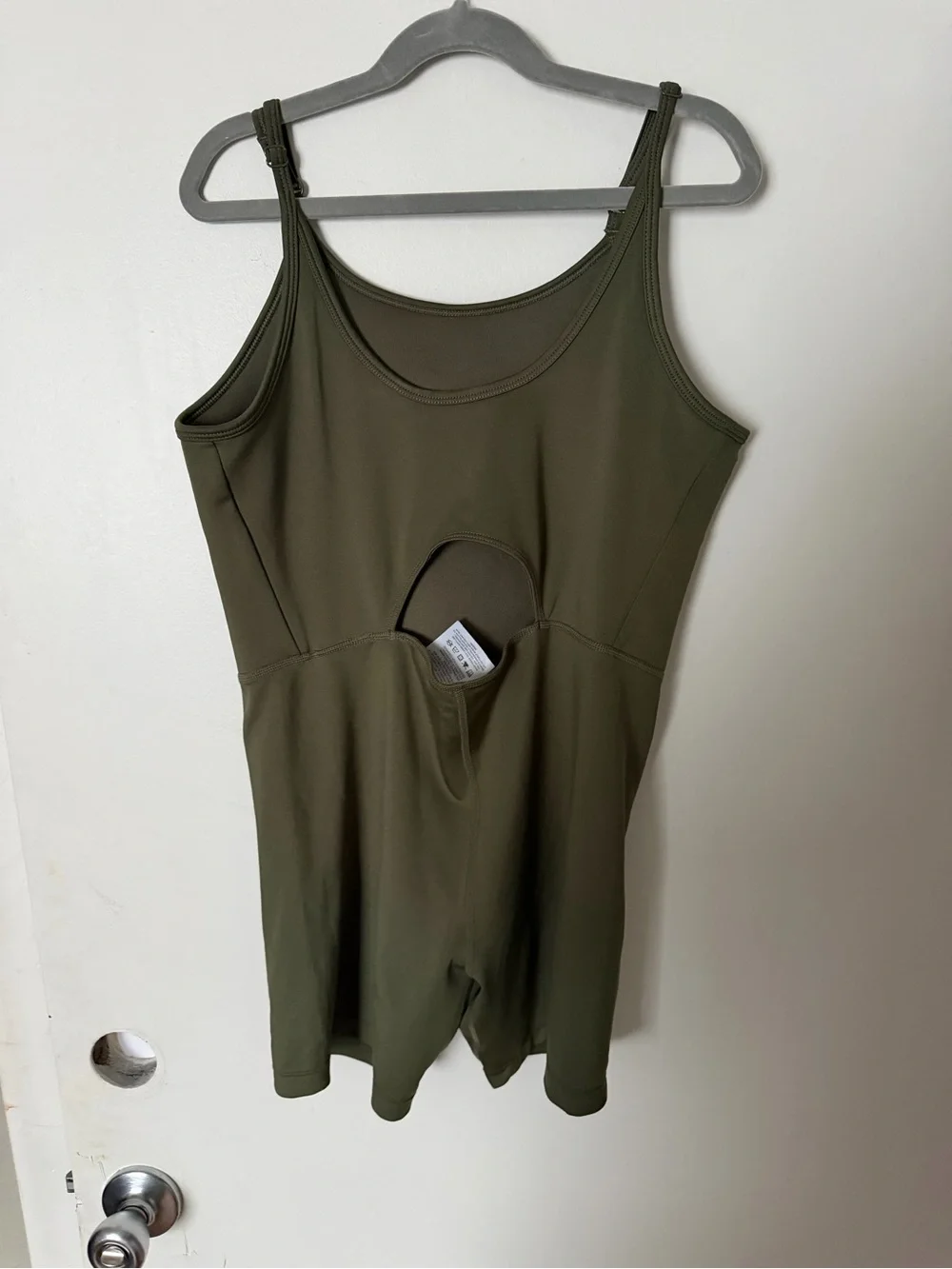 Nike Olive Green Girls' Athletic Romper with Spaghetti Straps